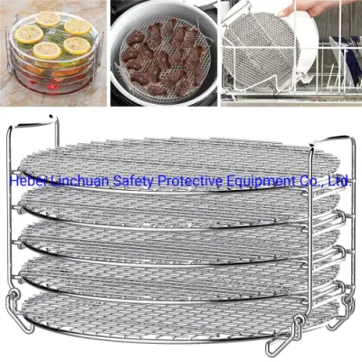 Racks de aço inoxidável para forno, rack de suporte de desidratador/camada empilhável com pés Suporte de aço inoxidável de qualidade alimentar 304 para rack de panela de pressão de fritadeira de ar